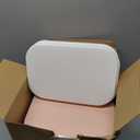 Hoolerry 8 Pieces Colorful Storage Bins with Lid, Plastic Storage Basket Organizing Container Stackable Box with Handle for Shelves Desktop Playroom Office(9.8 x 7.1 x 6.3 Inch,White and Pink)