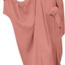 IKADEX Muslim Dress for Women Pakistani Kaftan Abaya Robe + Hijab Arabic Islamic Prayer Clothes Dubai Outfits (One Size, Pink Set)