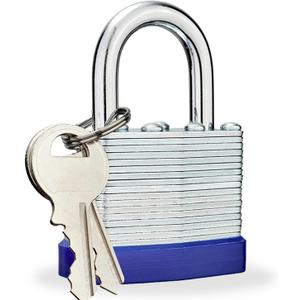 Lock Outdoor Padlocks, Laminated keyed Padlock, 1-9/16 in Wide Body, Padlock Set with Keys (Pack of 1)