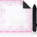 Pink Bow Mahjong Mat 31.5 x 31.5 Inch Coquette Mahjong Table Pad with Carrying Bag Cute Aesthetic Anti Slip Noise Reduction Games Table Cover for Poker Card Board Games Dominoes