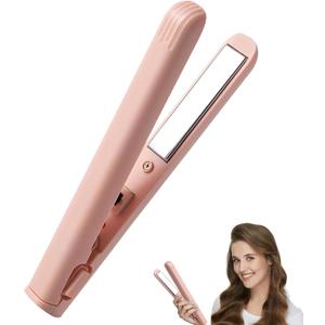 2 in 1 Mini Dual Purpose Curling Iron, 2025 Upgraded 2-in-1 Mini Curling Wand and Flat Iron for Women's Short and All Hair Types, USB Rechargeable