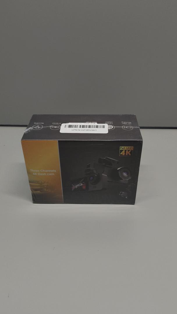 3 Channel Dash Camera – Front, Rear & Inside, 1080P Full HD Car DVR, Built-in Night Vision, G-Sensor Motion Detection, WDR, 24H Parking Mode, Loop Recording