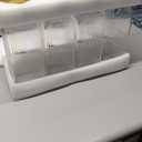 4 Pack 2 Liter/68 oz Square Glass Pitcher with Lid, Classic Stripes Water Pitchers with Handle for Fridge, Large Jug for Iced Tea, Coffee, Borosilicate Glass Carafe for Hot/Cold Brew Drink, Gold