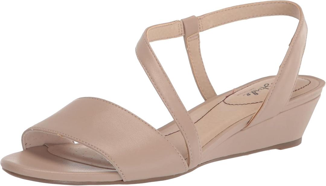 LifeStride womens YasmineWedge Sandal (6 Wide, Tender Taupe)