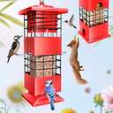 Squirrel Proof Bird Feeder,3.5Lb,4 Ports,Weight Activated,Easy Refill
