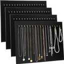 Necklace Display Stand, 4 Packs Jewelry Display Stands for Selling Black Necklace Stand Hanging Jewelry Bracelet Chain Holder Necklaces Holder Organizer Stands with Hooks for Vendors, Stores, Home
