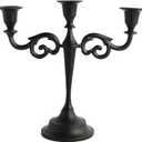 Rely+ 3 Arm Candelabra - 10 Inch Tall Matte Black Tapered Candle Holder - Elegant Candle Stands and Candlesticks Holders for Home Decor - Fits 3/4-Inch-Thick Candles