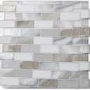 Art3d 10-Sheet Peel and Stick Backsplash Tile for Kitchen - 1212 Stick on Wall Tile for Kitchen Bathroom Countertop Living Room, Beige & White