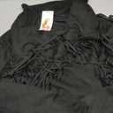 PRETTYGARDEN Women's Fringe Faux Suede Leather Jackets 2025 Fashion Tassel Motorcycle Cropped Coats (Black,X-Large)