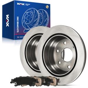 KAX Rear Brake Kit, Carbon Fiber Ceramic Brake Pads and Rotors | Replacement for GMC Sierra 1500 1999-2006, Yukon 2000 2001, Safari 2003-2005, Chevrolet Silverado 1500 1990-2006, Tahoe, Astro