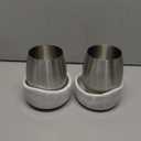 Gusto Nostro White Marble Wine Chiller for Glass and Stainless Steel Tumbler Set of 2 - Freezable Wine Glass Chiller Holder - Cool Set of Chillers and Stemless Metal Wine Tumblers for HomeBar (Silver)