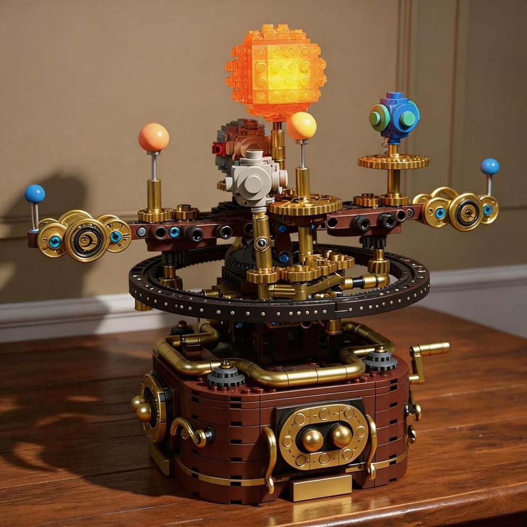 Spinning Solar System Space Building Kit, STEM Model with Rotating Planets, Sun and Astronomy Educational Toys for Kids, Outer Space Birthday Gift for Ages 8+