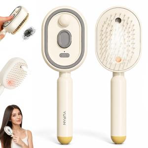 Electric Spray air Cushion Massage Comb, 2026 Upgraded 3 in 1 Rechargeable Air Cushion Hair Brush,Retractable Hairs Massage Brush for Frizzy Hair & Scalp Care, Relieve Hair Tangles & Dryness (White)