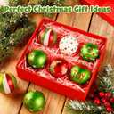 Christmas Ball Ornaments for Tree Decorations, 12 Pcs Big 3.15" Glitter Plastic Red and Green Hanging Ball Ornaments for Xmas Tree Home Winter Holiday Party Decor Indoor