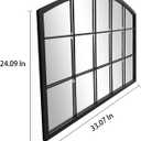 WAMIRRO Wide Window Pane Black Mirror,Farmhouse Arched Wall Mirror,Mantel Mirror for Fireplace/Entryway/Hallway/Living Room,33X24