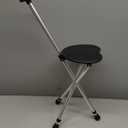 Adult Crutches With Seat, Multifunctional Aluminum Alloy Walking Stick, Folding Three-Leg Stool Crutch With Non-Slip Tip For Elderly 