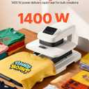 VEVOR Auto Heat Press Machine 15 x 15 inch T-Shirt Press Machine White