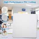 Sunnyglade 12-Pack Drop Ceiling Tile 2ft x 2ft, Smooth White PVC Ceiling Panel 24 x 24in, 4mm thicknesses Waterproof Reusable and Fire-Rated, 48 Sq. Ft (12, White)