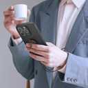 pcgaga Silicone Phone Case for iPhone 15 Pro Max with Screen Protector [Ring Holder Stand] [Wrist Strap] [Microfiber Lining] Slim Shockproof Protective Cover, 6.7 Inch (Black)