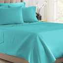 Empire Home Teal Flat Sheet Persian 1800 Collection Top Sheet Wrinkle Free Newo (Queen)