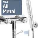 KES All Metal RV Shower Faucet with Hose and 2Function Showerhead, No Leak Camper Shower Faucet Replacement, SUS 304 Handheld Holder Included, for Camper, Travel Trailer, Motorhome, Chrome, XG6105A-CH