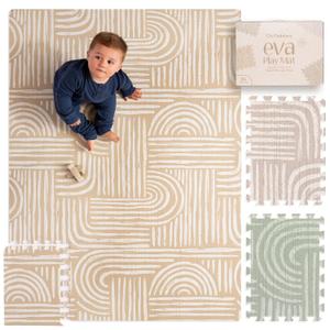 Baby Play Mat Premium Foam Playmat for Babies & Toddlers, 67" x 48", Neutral Modern Look, Easy-Clean & Non-Toxic, Decor-Friendly Baby Floor Play Mat for Any Room. Co-Toddlery
