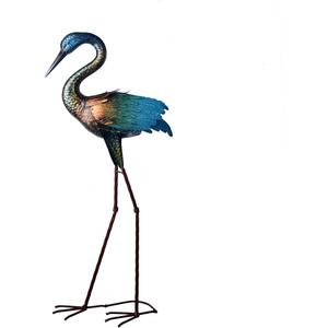 Crane Statue Metal Colorful Crane Sculpture Garden Decoration Metal Yard Art for Patio Lawn Backyard Outdoor Decoration