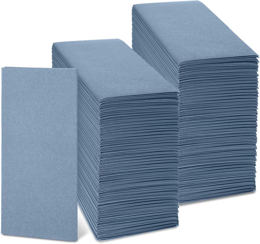 Jeyiour 150 Pcs Dusty Blue Dinner Napkins Boho Disposable Guest Towels 16 x 16 Inch Paper Hand Towels for Bathroom Decorative Wedding Napkins for Bridal Baby Shower Kitchen Party Event