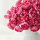 Floroom Ranunculus Artificial Flowers 18 Pcs Fuchsia Faux Silk Mini Ranunculus Bulk Fake Wedding Filler Flowers for DIY Hot Pink Bouquets, Centerpieces, Bridal Shower Decorations & Arrangements
