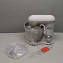 Kitchen in the box Batidora de pie, 5QT+4.5QT, mezclador elctrico de alimentos con dos tazones, 10 velocidades 3 en 1 para uso diario con batidor de huevos, gancho de masa, batidor plano (blanco