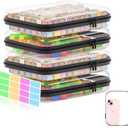 4Pcs Clear Hard Shell Zipper Case, BIiss Plastic Bins for Organizing, Clear Zipper Pouches Makeup Case & Lidded Storage Bins Organizer for Storage Cosmetics, Puzzles, 8.7 x 6.3 x 2.4 Inch