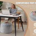 Round Ottoman Foot Rest for Couch 20"x15" Foot Stool Ottoman Pouf with Foam Chunk Filling Small Ottomans Foot Stools Poufs for Living Room Dark Grey Poof Hassocks and Ottomans Soft Foot Rest for Chair