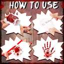 Dansydaisy 60 Sets Skeleton Halloween Hand Treat Bags with Card Scary Hand-shaped Treat Bag with Ribbon for Halloween Horror Theme Birthday Party Snacks Cookies Packing Supplies (Bloody Red)