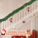 Christmas Cedar Garland for Staircase Real Touch Droopy Bendable Lifelike Faux Xmas Garlands for Decoration Christmas Green Pine Mantle Garland Thanksgiving Table Decorations Outdoor Indoor (60 INCH)