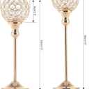 Pack of 8pcs Candle Holders for Pillar Candles,Gold Candle Holders Bulk Wedding Centerpieces Metal Crystal Candlestick Holders Stand for Table Party Church Decor