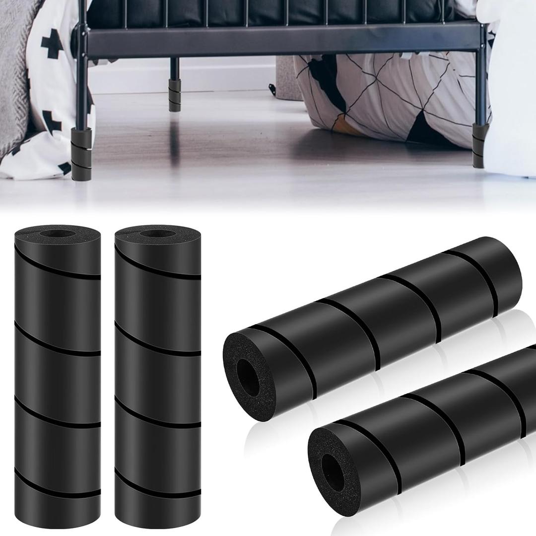 ReliThick 3 Pcs Bed Frame Toe Protectors 6" Bed Frame Leg Covers Feet Protectors to Keep Your Toes from Hard Furniture Legs Corner Guards, No Adhesive or Glue (Black)