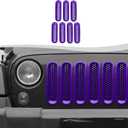 Mesh Grill Insert Grille Inserts Cover Fit for 2007-2018 Jeep Wrangler JK JKU(Purple)
