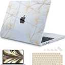 Mektron Case for 2026 MacBook Air 13-inch M5 Laptop A3449 with 13.6-inch Liquid Retina Display, 2025 2024 2022 M4/M3/M2 MacBook Air 13" Hard Shell Cover, Model A3240 A3113 A2681, Gold Flower S718-Blue