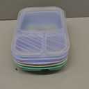 Bento Box Adult Lunch Box - 3 Pack,3-Compartment Leak-Proof Bento Boxes Ideal Portion Sizes for Kids , Reusable Food Storage Snack Containers,Microwave and Dishwasher Safe & Food-Safe Materials (blue)