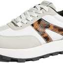 LUCKY STEP Women's Platform Fashion Sneakers Retro Classic Trainers Casual Lace-up Stylish Tennis Running Walking Shoes, Size 9