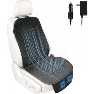 2026 Upgraded Ventilated Seat Cushion, 12V-24V Cooling Car Seat Cover for Front Seat, Cooled Seat Pad for Office Chair Sofa Car SUV Truck Universal Fit, Classic Black