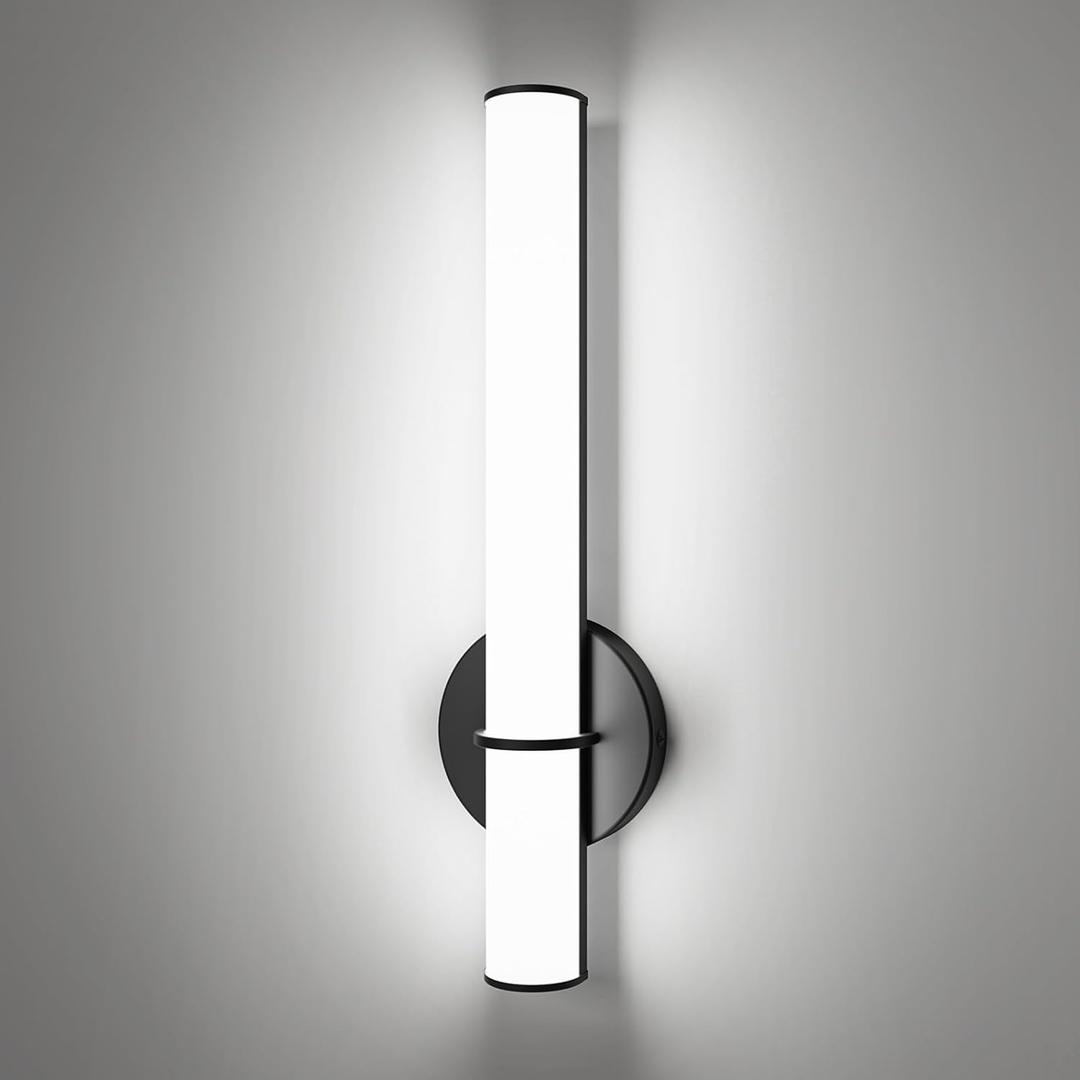 OOWOLF 17.3 Inch LED Vanity Light, 12W 1200LM 5000K Daylight Dimmable Bathroom Light Vertical or Horizontal, Modern Bathroom Led Wall Sconces, Energy Saving, for Mirror Bedroom Living Room Hallway