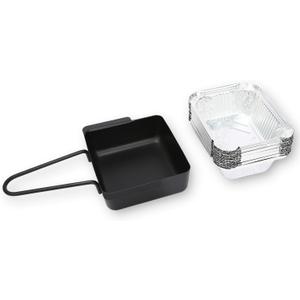BLUES GRILL PARTS 99251 Grease Tray Set with Catch Pan Holder - 10-Pack Drip Pan Liners, Replacement for Weber Spirit 200/210/500 Series (Side Control), Genesis Silver A Grill Parts for 85897 7515