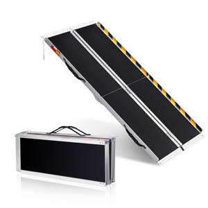 Aluminum Portable Wheelchair Ramp, Heavy Duty Folding Ramp with Non-Slip Surface, 600 Lb Capacity, for Home Steps, Scooters, Car Doorways, Curbs & Stairs, Threshold Ramp for Mobility Scooters and Wheelchairs