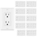 CML Decorator Wall Recetpacle Outlet, 50 Pack Tamper Resistant 15 Amp Standard Electrical Outlets, 15A/125V, 2 Pole 3 Wire, Wallplate Included, UL Listed, White