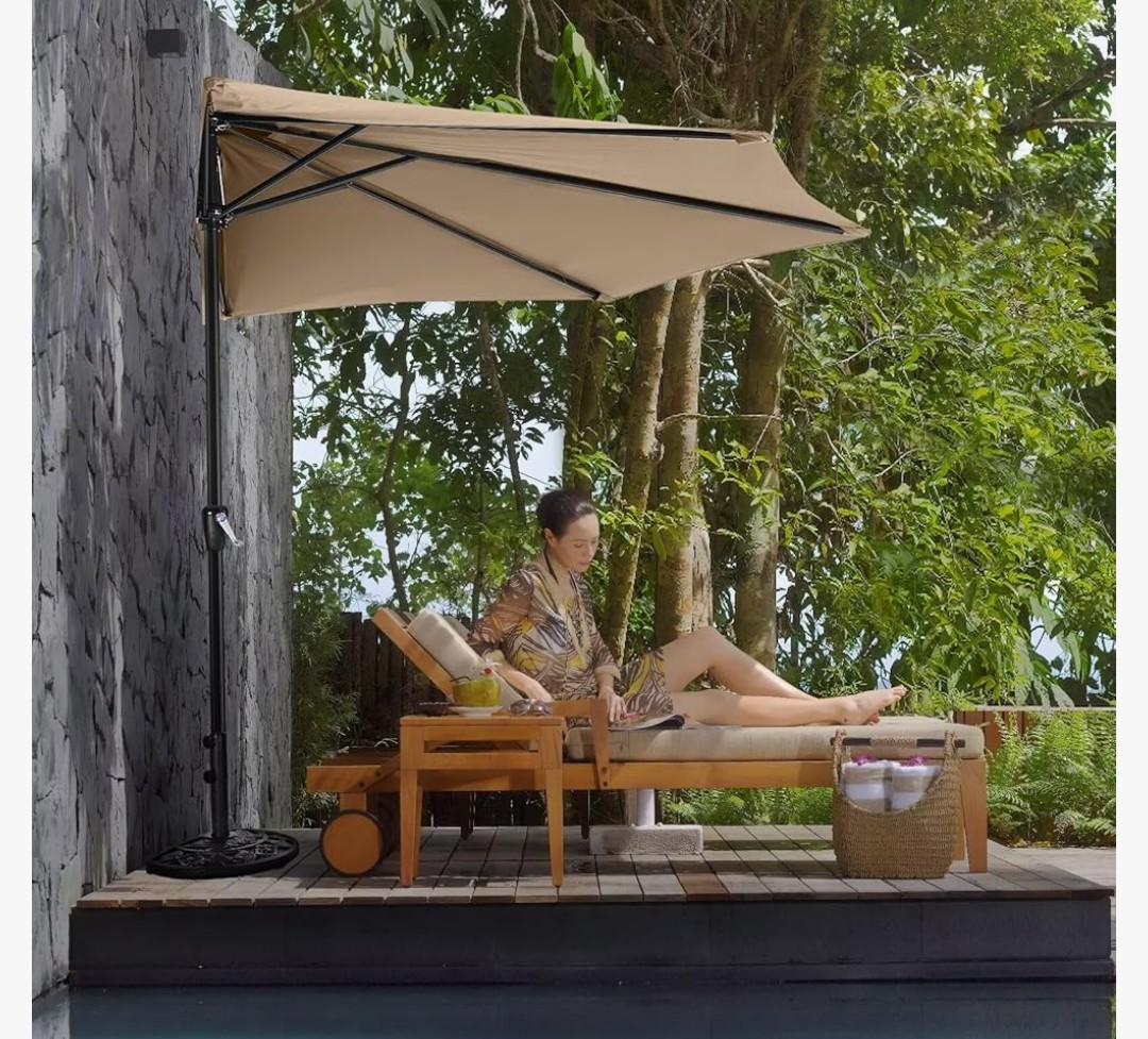 ABCCANOPY Patio Umbrella Outdoor Half Umbrellas for Patio, Backyard, Garden, Deck