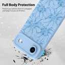 MZELQ for iPhone Air Case 2025 Case, Silicone Sunflowers Floral Flowers Cute Pattern, Camera Protection Slim Soft Phone Cover for Girls Women -Blue