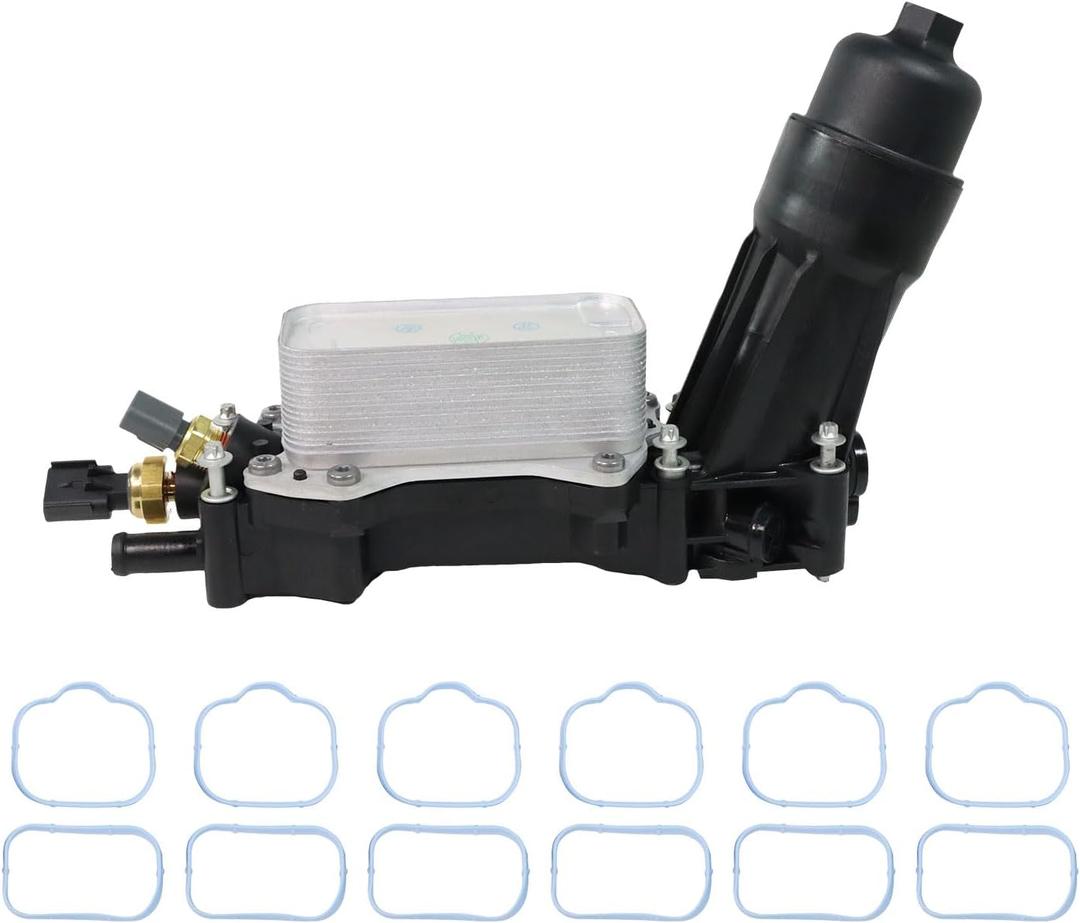 INGKAN Engine Oil Filter Housing 68596318AB 68310865AB Fits for 17-18 Challenger Charger 3.6L,17-18 for Cherokee 3.6L,for 17-21 Ram 1500 3.6L 68308741AA 68308741AB 68308741AC Aftermarket Parts