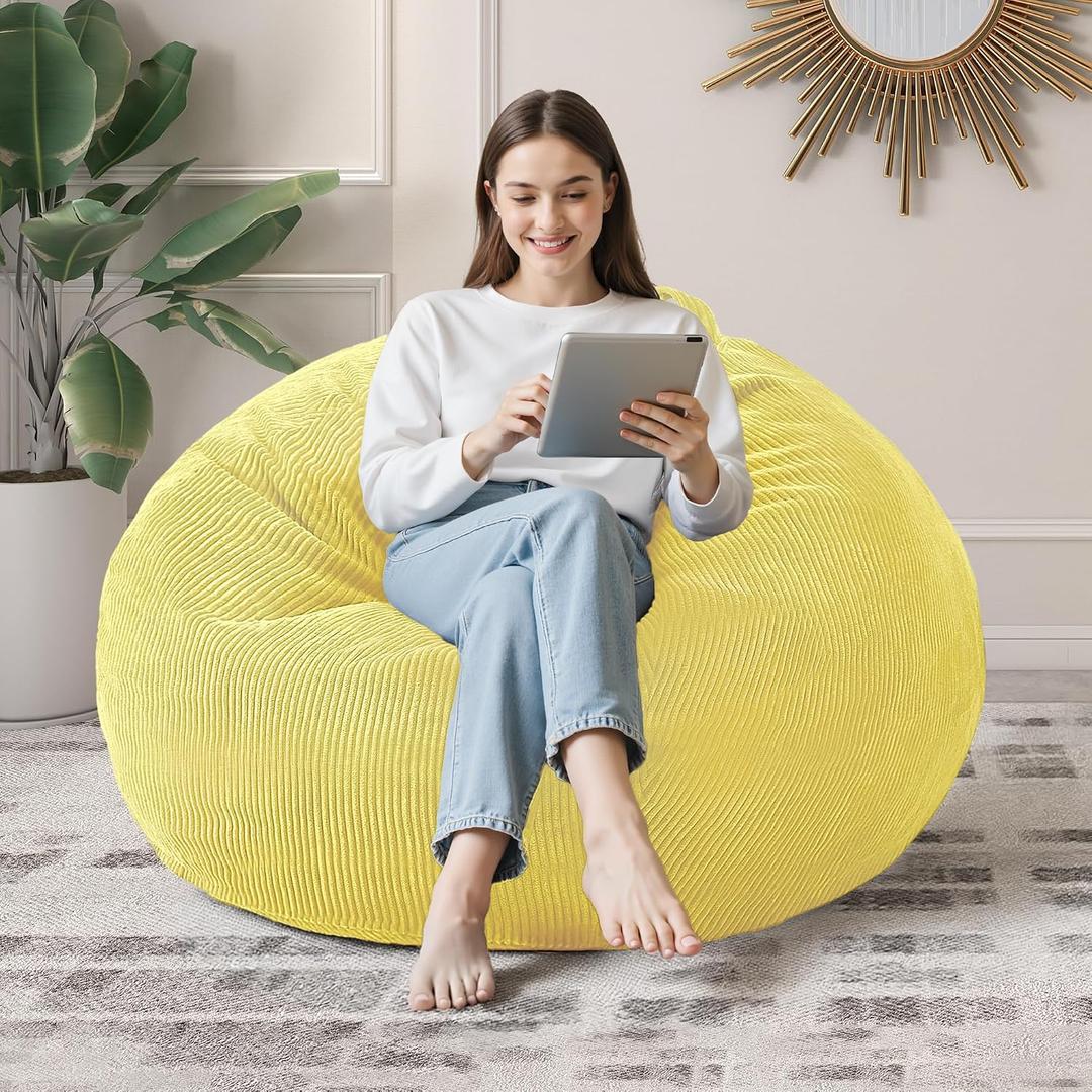3FT Bean Bag Chair for Adults,3' Big Teardrop Beanbag with Filler