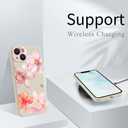 Pink Lily Flower Patterned Phone Case Cover for iPhone 15 PRO MAX Pink Lily Case Cover Liquid Silicone Soft Gel Rubber Matt Phone Cover with Microfiber Lining